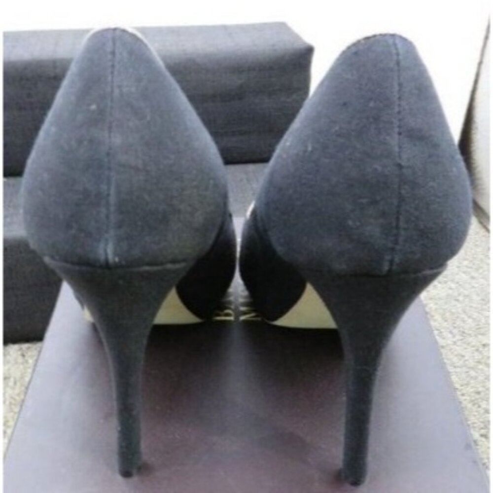 BADGLEY MISCHKA Humbie III Gorgeous Gray Peep Toe Pumps Heels size 8.5 Stunning! - Picture 3 of 9